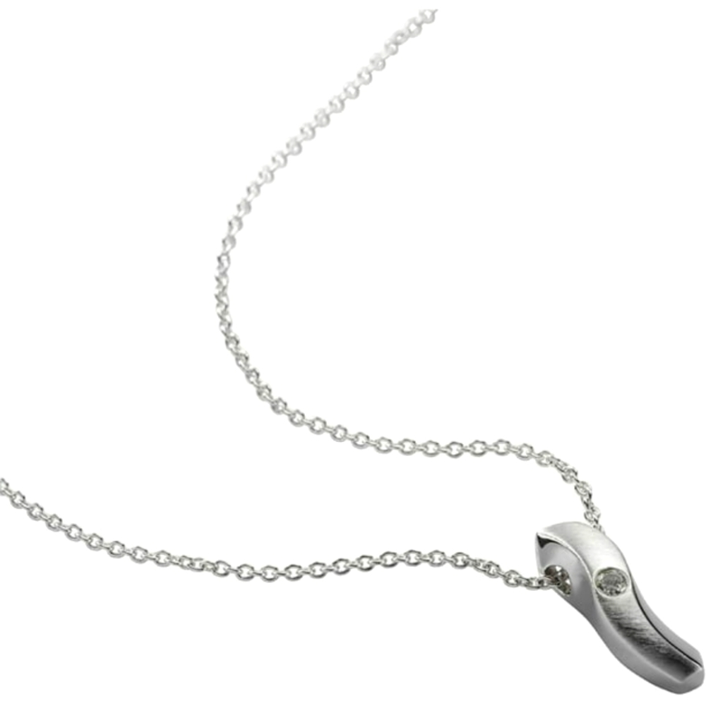 Fossil Jewelry Women's Sterling Silverโ Pendant Necklace CZ Accent statement NEW